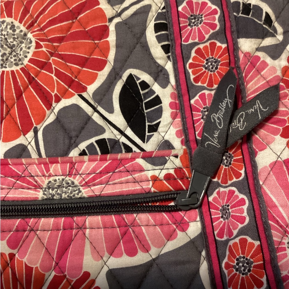 Vera Bradley Pink and Gray Floral Quilted crossbody bag